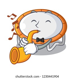 With trumpet trampoline illustration icon for cartoon design