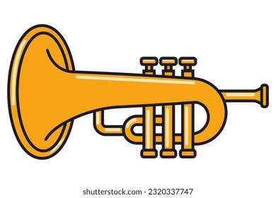 Trumpet vector clipart isolated on a white background.