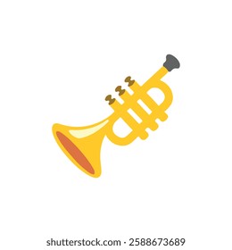 Trumpet vector emoji illustration. Musical instrument. Isolated on white background. 