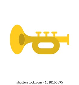 Trumpet vector, Feast of Saint Patrick flat style icon