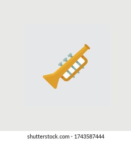 Trumpet vector, feast of saint patrick flat style icon