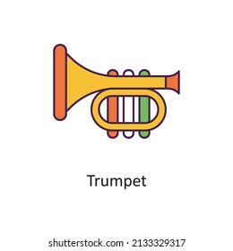 Trumpet Vector Filled Outline Icon Design illustration. St Patrick's Day Symbol on White background EPS 10 File