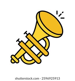 Trumpet vector filled outline icon. EPS 10 file