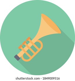 trumpet vector flat colour icon 