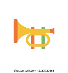 Trumpet Vector Flat Icon Design illustration. St Patrick's Day Symbol on White background EPS 10 File