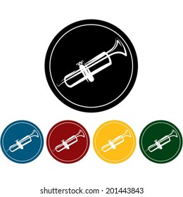 trumpet. Vector format with color variations