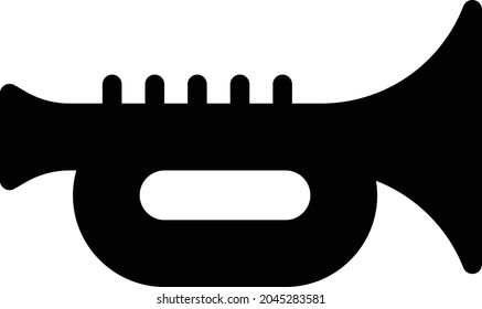 trumpet vector glyph flat icon