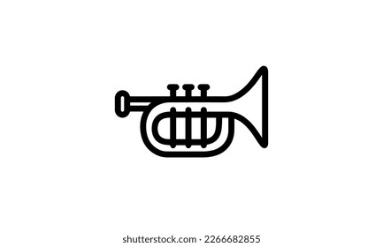 trumpet vector icon black and white background wind instrument eps 8