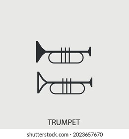 Trumpet vector icon illustration sign for web and design