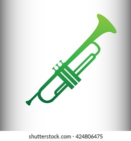 Trumpet vector icon, music signal sign