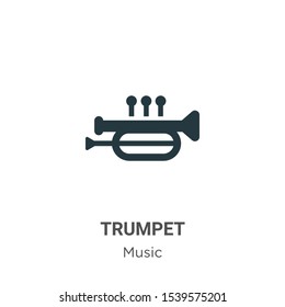 Trumpet vector icon on white background. Flat vector trumpet icon symbol sign from modern music collection for mobile concept and web apps design.