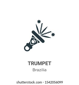 Trumpet vector icon on white background. Flat vector trumpet icon symbol sign from modern brazilia collection for mobile concept and web apps design.