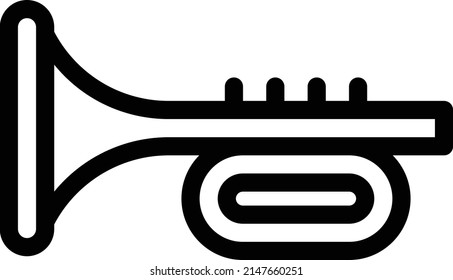 trumpet Vector illustration on a transparent background. Premium quality symbols. Stroke vector icon for concept and graphic design.