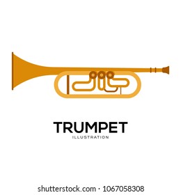 trumpet vector illustration symbol object. Flat icon style concept design