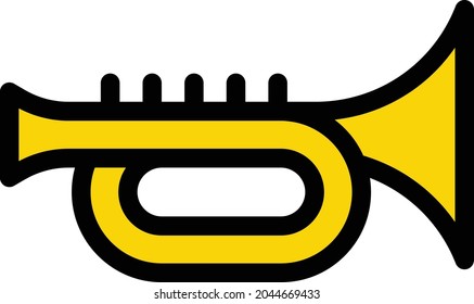 trumpet vector line colour icon