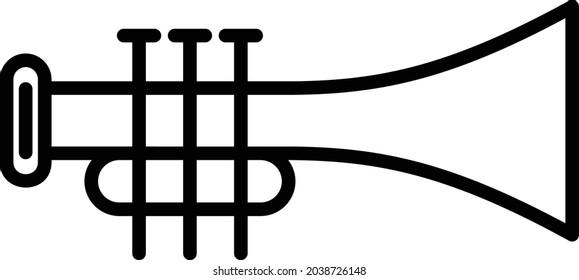 Trumpet Vector Line Icon Design
