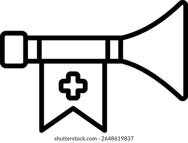 Trumpet Vector Line Icon Design
