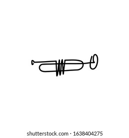 trumpet vector line sketch and music icon