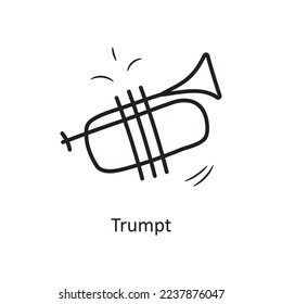 Trumpet vector outline Icon Design illustration. Party and Celebrate Symbol on White background EPS 10 File