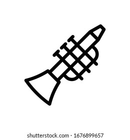 trumpet vector outline illustration. baby toys icon.