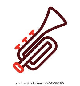 Trumpet Vector Thick Line Two Color Icons For Personal And Commercial Use.
