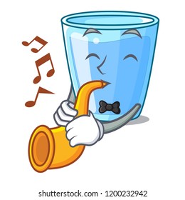 With trumpet water glass isolated on the mascot