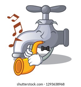 With trumpet water tap isolated on the character