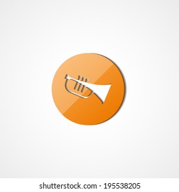 Trumpet web icon on white background