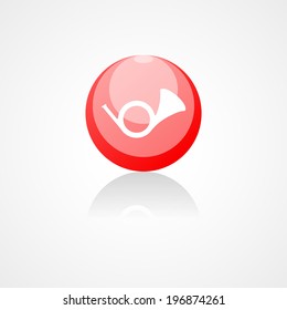 Trumpet web icon on white background