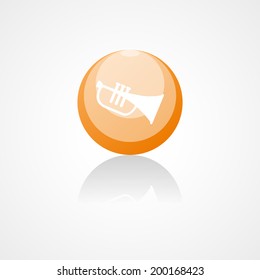 Trumpet web icon on white background