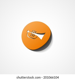 Trumpet web icon on white background