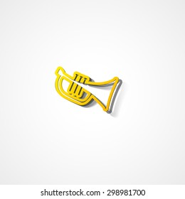 Trumpet web icon on white background