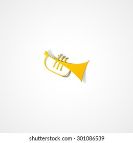 Trumpet web icon on white background