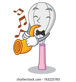 With trumpet whisk character cartoon style