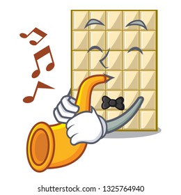 With trumpet white chocolate on mascot wood table