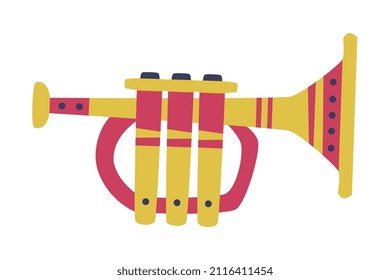 Trumpet as Wind Musical Instrument and Mexican Symbol Vector Illustration