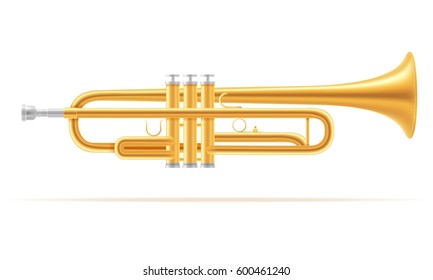 trumpet wind musical instruments stock vector illustration isolated on white background