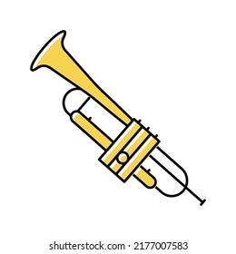 trumpet wind musician instrument color icon vector. trumpet wind musician instrument sign. isolated symbol illustration