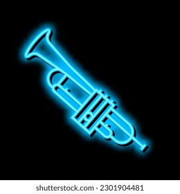 trumpet wind musician instrument neon light sign vector. trumpet wind musician instrument illustration