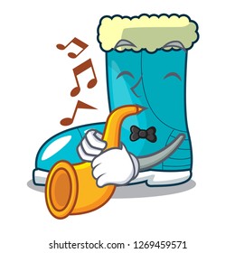 With trumpet winter boot on the character rak