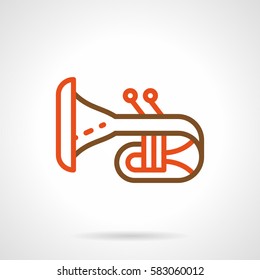 Trumpet woodwind musical instrument. Simple line style icon