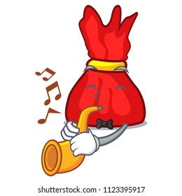 With trumpet wrapper candy mascot cartoon