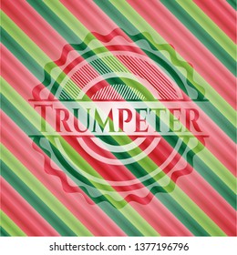 Trumpeter christmas colors emblem.