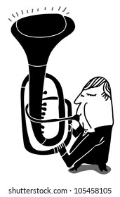 trumpeter play a weird trumpet
