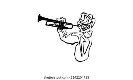 Trumpeter silhouette, high quality vector