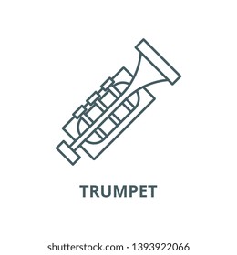 Trumpet,horn vector line icon, linear concept, outline sign, symbol