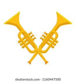 trumpets crossed instruments musical icon