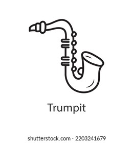 Trumpit Outline Icon Design illustration. Music Symbol on White background EPS 10 File