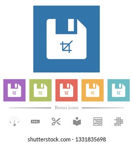 Truncate file flat white icons in square backgrounds. 6 bonus icons included.