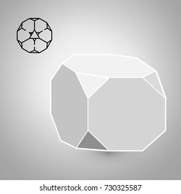 Truncated Cube is a geometric figure. Hipster Fashion minimalist design. Film solid bodies. Truncated Cube flat design vector illustration, fine art line. Vector illustration.